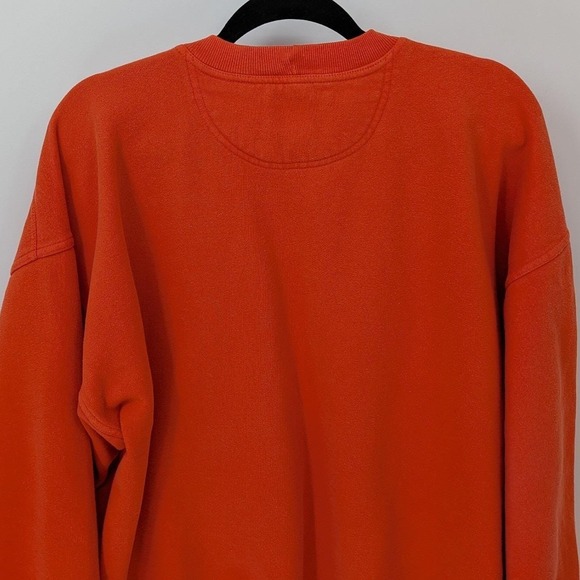Vintage 90s GAP XL Orange Crew Neck Pullover Cotton Blend Sweatshirt Flawed - Picture 10 of 11